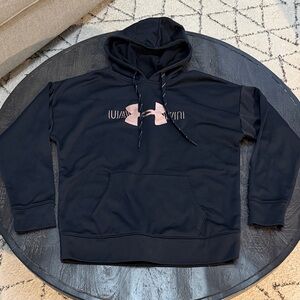Under Armour Navy Hoodie with Light Pink Logo